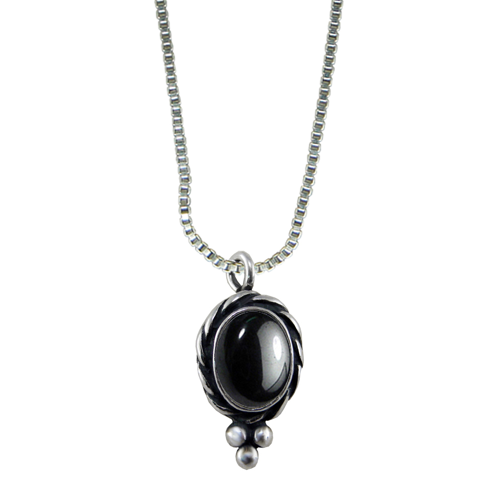 Sterling Silver Little Hematite Pendant Necklace